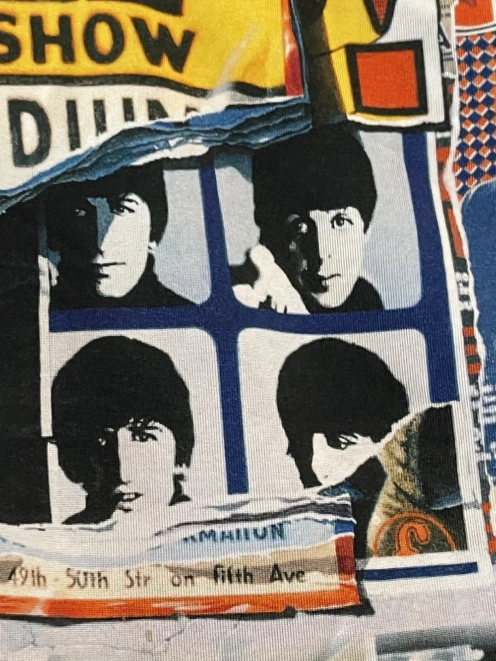 Alice + Olivia x Beatles AllStar Show Artwork collage body con dress size 4 NWT